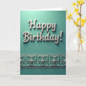 Silber Schrift Geburtstagskarte Karte (Gelbe Blume)