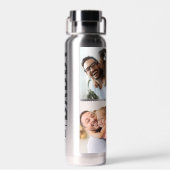 Silber-Schwarz-Foto-Daddy-Collage-Wrap Trinkflasche (Rückseite)