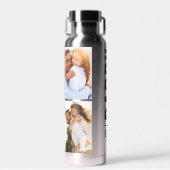 Silber-Schwarz-Foto-Daddy-Collage-Wrap Trinkflasche (Vorne)