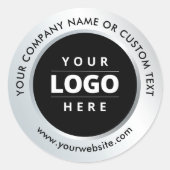 Silber-Schwarz-Geschäftslogo-Versand-Werbung Runder Aufkleber (Vorderseite)
