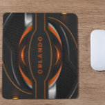 Silber, Schwarz, Orange, geometrische Gaming-Monog Mousepad<br><div class="desc">Der Spielhintergrund für die Tischmatte zeichnet sich durch eine auffallende Kombination aus geometrischen Linien in Silber,  Schwarz und Orange aus. Die Linien sind in einem fesselnden Muster angeordnet,  das Ihrem Gaming-Setup eine Touch von Eleganz und Eleganz verleiht.</div>
