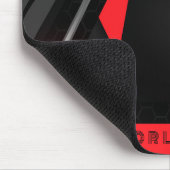 Silber, Schwarz, rotes geometrisches Gaming Monogr Mousepad (Ecke)