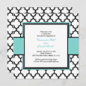 Silber, Schwarz und Weiß Einladung Blau (Vorne/Hinten)