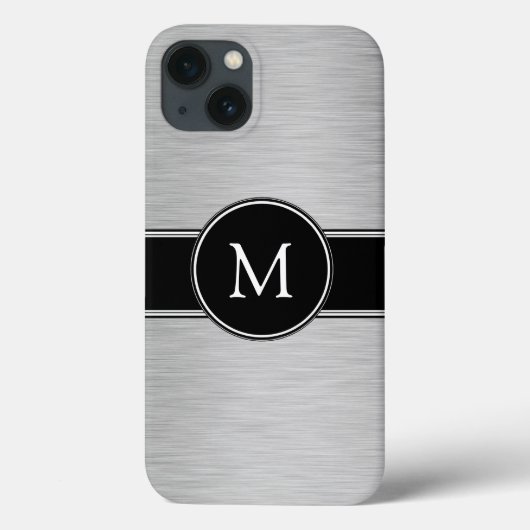 Silber, Schwarz, Weiß mit der Monogramm Case-Mate iPhone Hülle (Rückseite)