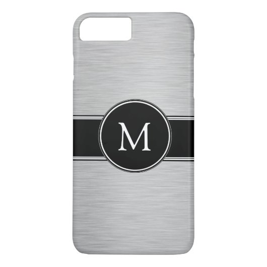 Silber, Schwarzes, weiß mit Ihrem Monogramm Case-Mate iPhone Hülle (Rückseite)