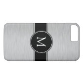 Silber, Schwarzes, weiß mit Ihrem Monogramm Case-Mate iPhone Hülle (Rückseite (Horizontal))