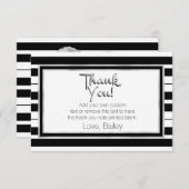 Silber, Schwarzweiss-gestreiftes danken Ihnen Dankeskarte (Vorne/Hinten)