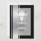 Silber, Schwarzweißstreifen Save the Date (Vorderseite)