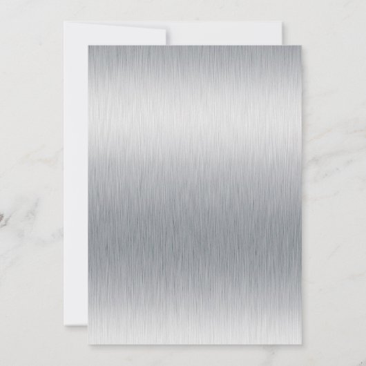 Silber, Schwarzweißstreifen Save the Date (Rückseite)