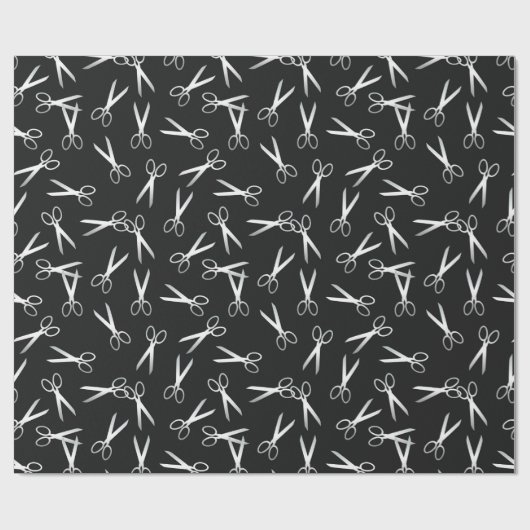 Silber Scissors Muster Geschenkpapier (Flach)
