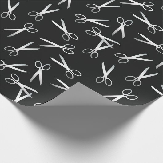 Silber Scissors Muster Geschenkpapier (Ecke)