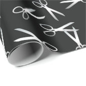 Silber Scissors Muster Geschenkpapier (Rolleneckpunkt)