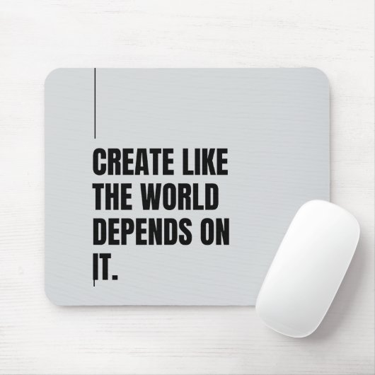 Silber Seide, Schwarze Typografie Künstler Mächtig Mousepad (Mit Mouse)