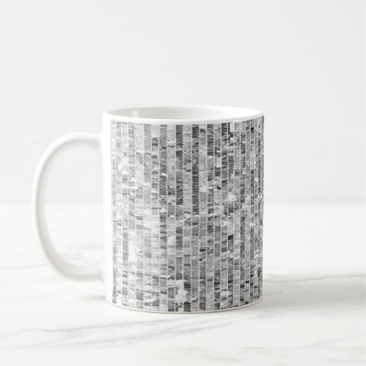 Silber-Sequenzen, glamouröser, nahtloser Hintergru Kaffeetasse (Links)