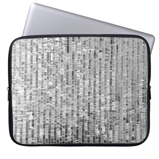 Silber-Sequenzen, glamouröser, nahtloser Hintergru Laptopschutzhülle (Vorderseite)