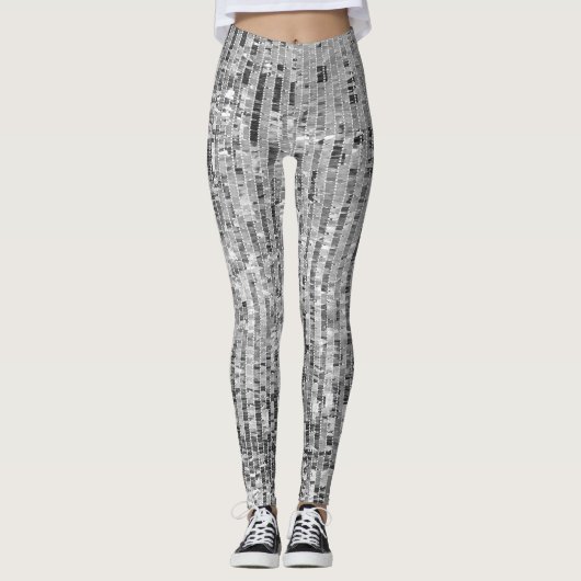 Silber-Sequenzen, glamouröser, nahtloser Hintergru Leggings (Vorderseite)