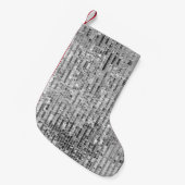 Silber-Sequenzen nahtlos Muster Kleiner Weihnachtsstrumpf (Vorderansicht (hängend))