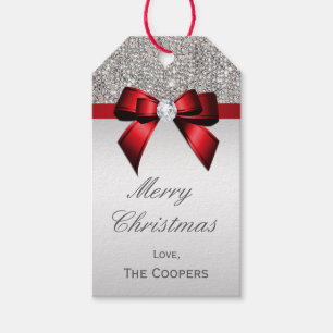 Silber Sequins Red Diamond Boss Weihnachten Geschenkanhänger
