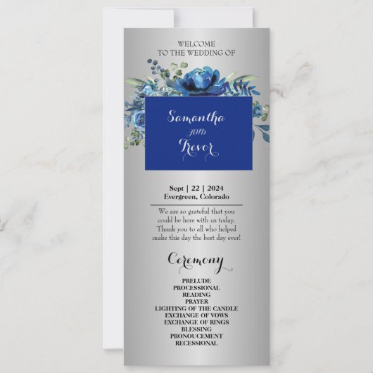 Silber Serenity: Eine florale Affäre mit Flachkart (Vorderseite)