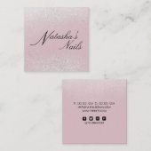 Silber-Shimmer-Staub und rosa Visitenkarte (Vorne/Hinten)