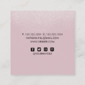 Silber-Shimmer-Staub und rosa Visitenkarte (Rückseite)