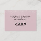 Silber-Shimmer-Staub und rosa Visitenkarte (Rückseite)