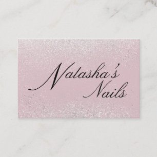 Silber-Shimmer-Staub und rosa Visitenkarte