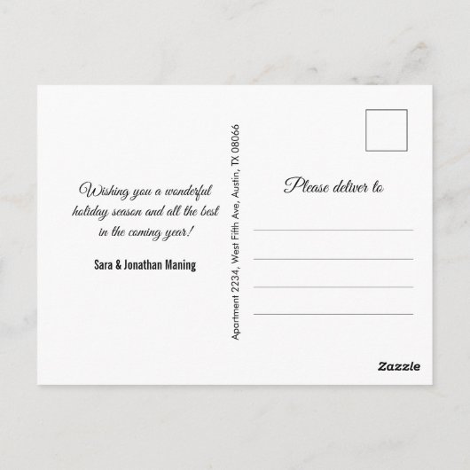 Silber-Silbergold-Glitzer Postkarte (Rückseite)