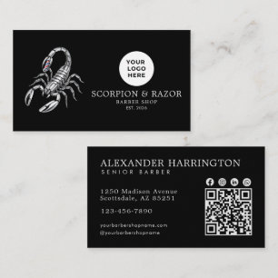 Silber Skorpion Professioneller Friseursalon Qr Co Visitenkarte