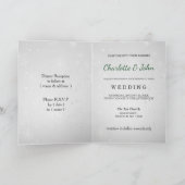 Silber Smaragdgrün Schneeflocke Hochzeit Einladung (Innenseite)