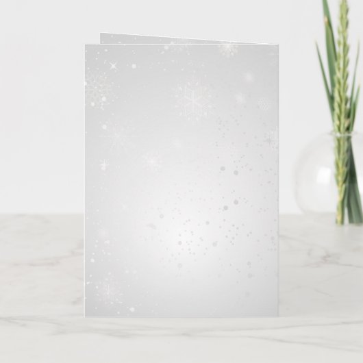 Silber Smaragdgrün Schneeflocke Hochzeit Einladung (Rückseite)