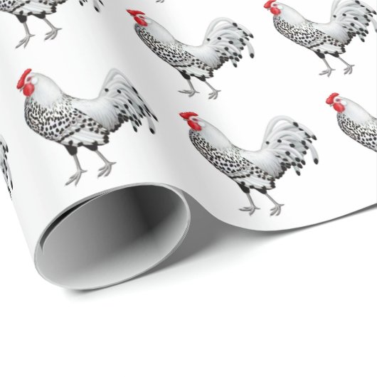 Silber Spangled Hamburg-Hahn-Packpapier Geschenkpapier (Rolleneckpunkt)