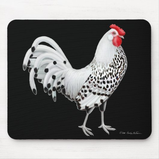 Silber Spangled Hamburg-Huhn Mousepad (Vorne)