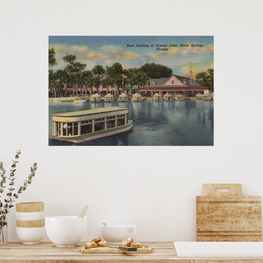 Silber Springs, FL - Wasserfront Sicht auf das Sch Poster (Küche)