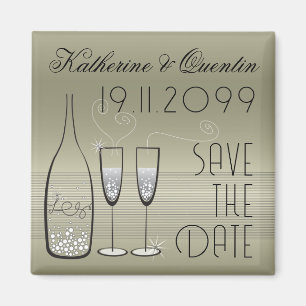 Silber sprudelt Feier-Save the Date Magnet