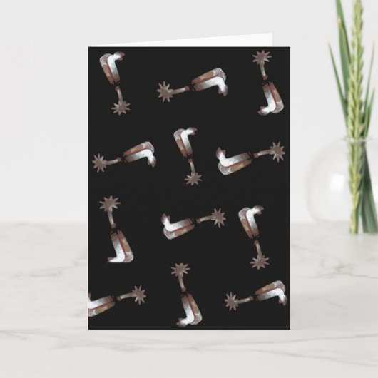 SILBER SPURS WESTERN GREETING CARD KARTE (Vorderseite)
