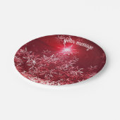 Silber Sterne auf rotem Hintergrund Pappteller (Schrägansicht)