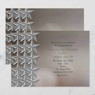 Silber Sterne Bokeh Licht Hochzeits Einladungen