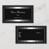 Silber-Stifte Schwarz Elegant Klasse Visitenkarte (Vorne/Hinten)