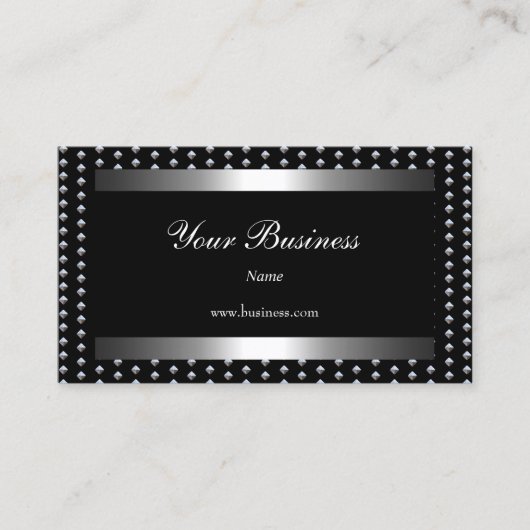 Silber-Stifte Schwarz Elegant Klasse Visitenkarte (Vorderseite)