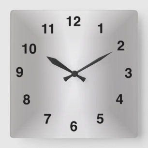 Silber Stilvoll 🕰️ 25-Jahres-Jubiläums-Special Quadratische Wanduhr