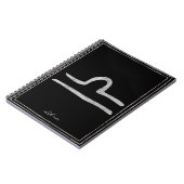 Silber-stylisierte Astrologie-Symbol für Libra Notizblock (Linke Seite)