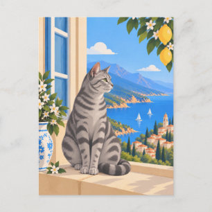 Silber-Tabby-Amerikanisch Kurzhaar Küste Postkarte