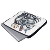 SILBER TABBY CAT MIT KLEINER WEISSER MAUS LAPTOPSCHUTZHÜLLE (Vorne Knopf)