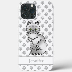 Silber-Tabby-Chinchilla-Grau Perserkatze & Name Case-Mate iPhone Hülle