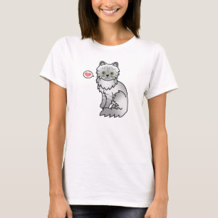 Silber-Tabby-Chinchilla-Perserkatze Liebe T-Shirt