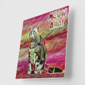 Silber-Tabby-Katze Quadratische Wanduhr (Winkel)