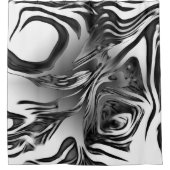 Silber Tinte Abstrakt Duschvorhang (Vorderseite)