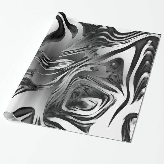 Silber Tinte Abstrakt Geschenkpapier (Ungerollt)