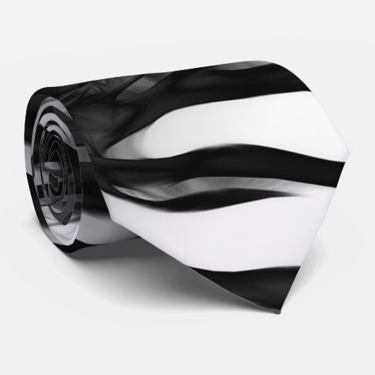 Silber Tinte Abstrakt Krawatte (Gerollt)